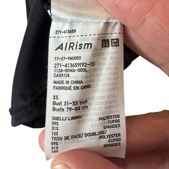 Uniqlo AIRism black bra sleeveless tank top size XS - Picture 7 of 7